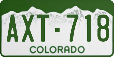 CO license plate AXT718