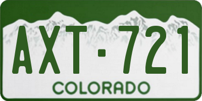 CO license plate AXT721