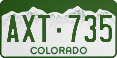 CO license plate AXT735