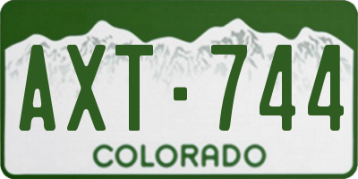 CO license plate AXT744