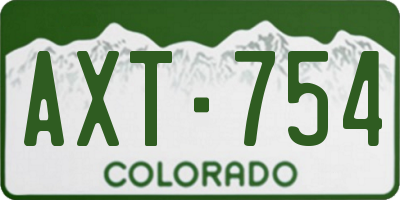 CO license plate AXT754