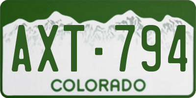 CO license plate AXT794