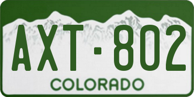 CO license plate AXT802