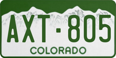 CO license plate AXT805