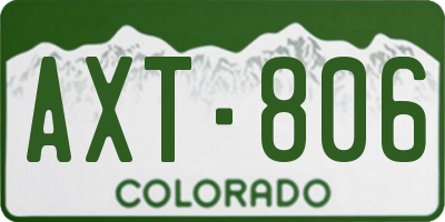 CO license plate AXT806