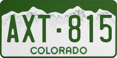 CO license plate AXT815