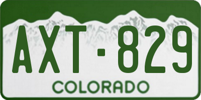 CO license plate AXT829