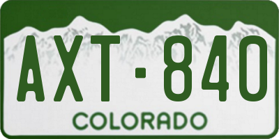 CO license plate AXT840