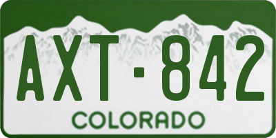 CO license plate AXT842