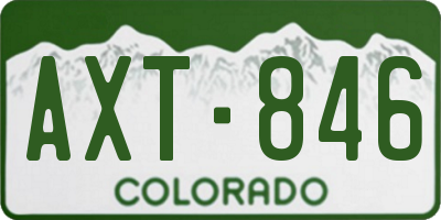 CO license plate AXT846