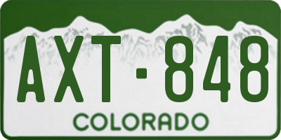 CO license plate AXT848