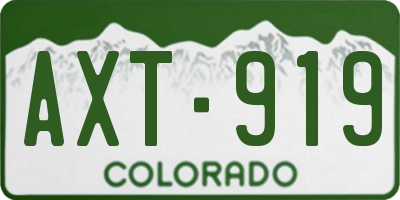 CO license plate AXT919