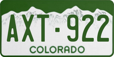 CO license plate AXT922