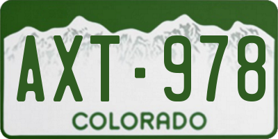 CO license plate AXT978