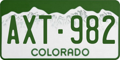 CO license plate AXT982
