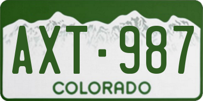 CO license plate AXT987