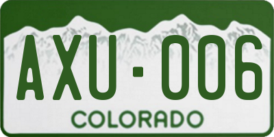 CO license plate AXU006
