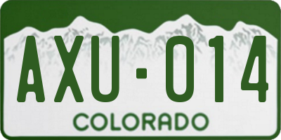 CO license plate AXU014
