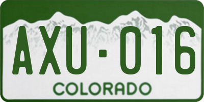 CO license plate AXU016