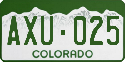 CO license plate AXU025