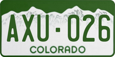 CO license plate AXU026