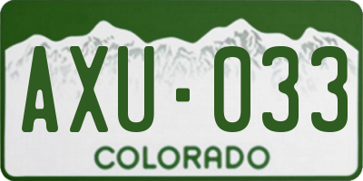 CO license plate AXU033