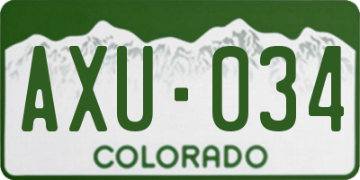 CO license plate AXU034