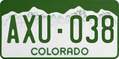 CO license plate AXU038