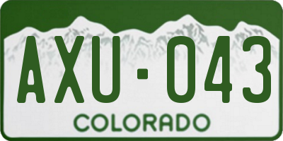 CO license plate AXU043