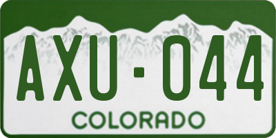 CO license plate AXU044