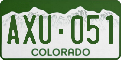 CO license plate AXU051