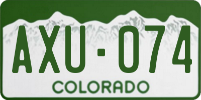 CO license plate AXU074