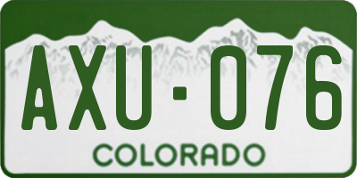 CO license plate AXU076