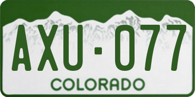 CO license plate AXU077