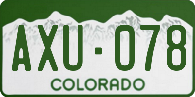 CO license plate AXU078