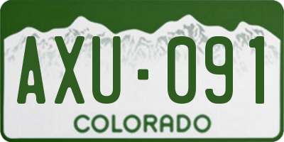 CO license plate AXU091