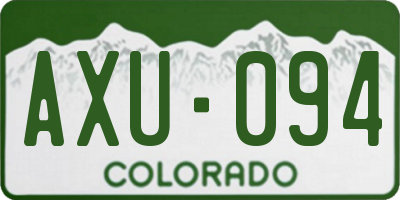 CO license plate AXU094