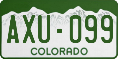 CO license plate AXU099
