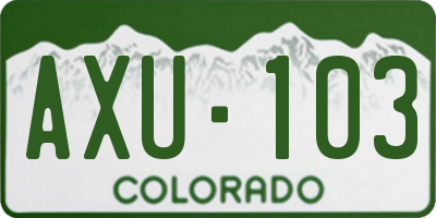 CO license plate AXU103