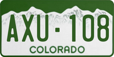CO license plate AXU108