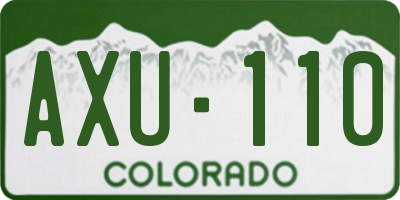 CO license plate AXU110