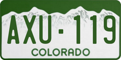 CO license plate AXU119