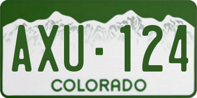 CO license plate AXU124