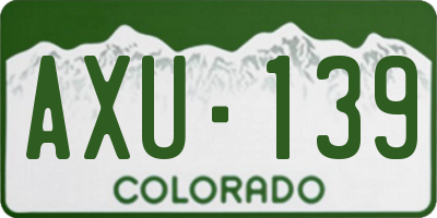 CO license plate AXU139