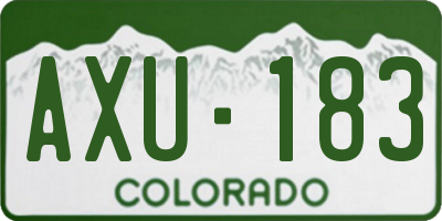 CO license plate AXU183