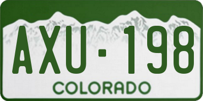 CO license plate AXU198