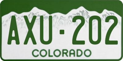 CO license plate AXU202