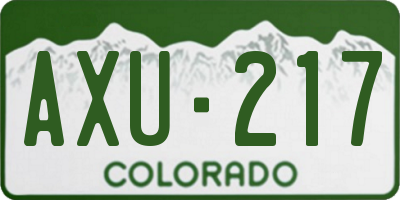 CO license plate AXU217