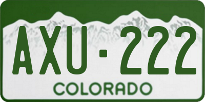 CO license plate AXU222