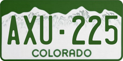 CO license plate AXU225